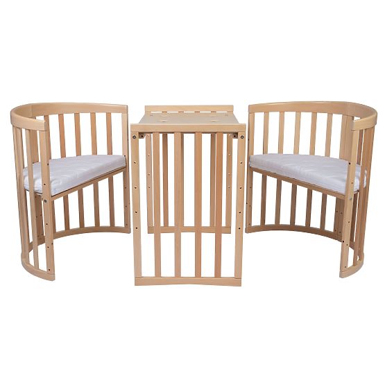 Ovalan podesiv krevetić Ruby 7 u 1 - prirodan