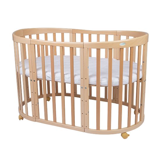 Ovalan podesiv krevetić Ruby 7 u 1 - prirodan