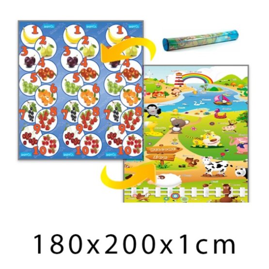 Dětský pěnový koberec Ovocná čísla + Farma 180x200x1 cm
