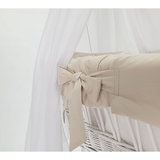 Pamučna garnitura posteljine za pleteni krevetić - bež