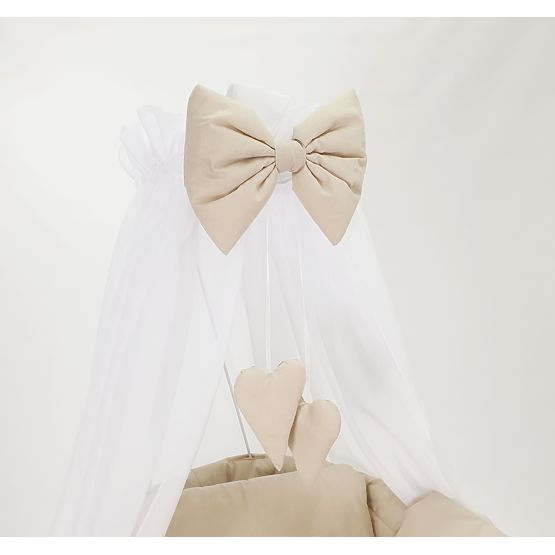 Pamučna garnitura posteljine za pleteni krevetić - bež