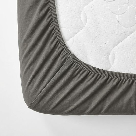 Pamučna plahta 180x80 cm - tamno siva