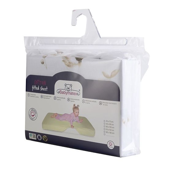 Pamučna plahta s gumom - Vrapci (140x70 cm)