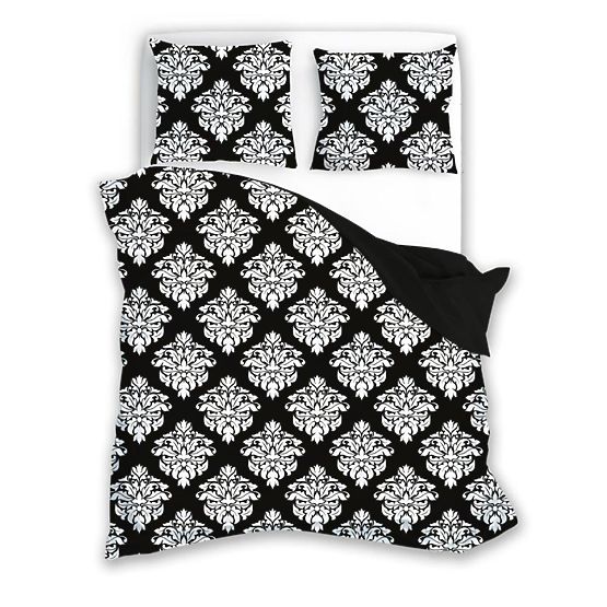 Pamučna posteljina Glamour crno bijela 140x200cm + 70x90cm