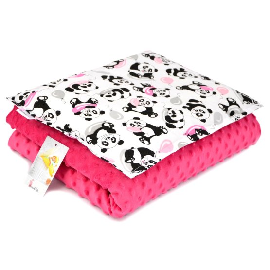Dječja deka i jastuk M Panda - fuksija