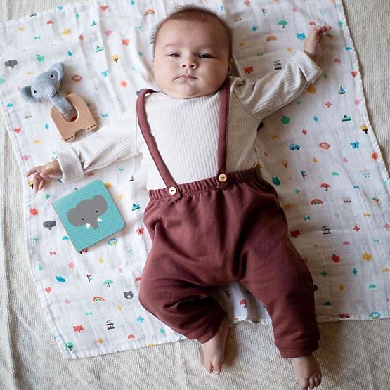 Petit Collage Baby slonić poklon set