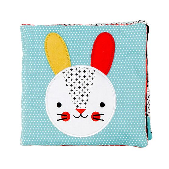 Kontrastna knjiga Petit Collage Fabric sa zecom