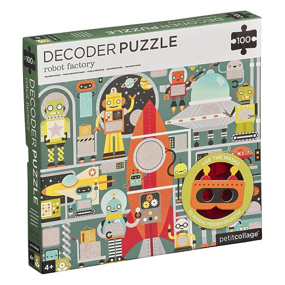 Petit Collage Puzzle roboti 100 kom sa 3D naočalama