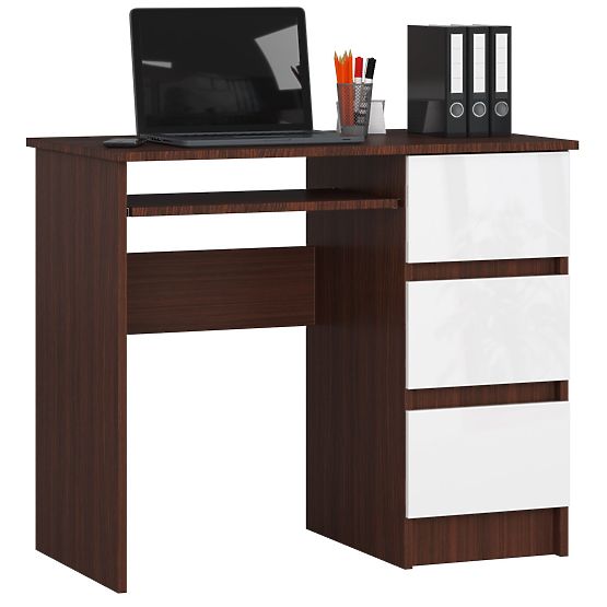 PISAĆI STOL A-6 CLP WENGE - BIJELI DESNORUKI