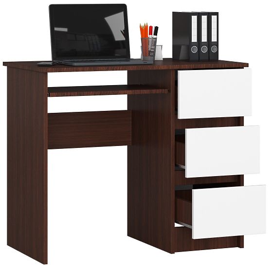 PISAĆI STOL A-6 CLP WENGE - BIJELI DESNORUKI