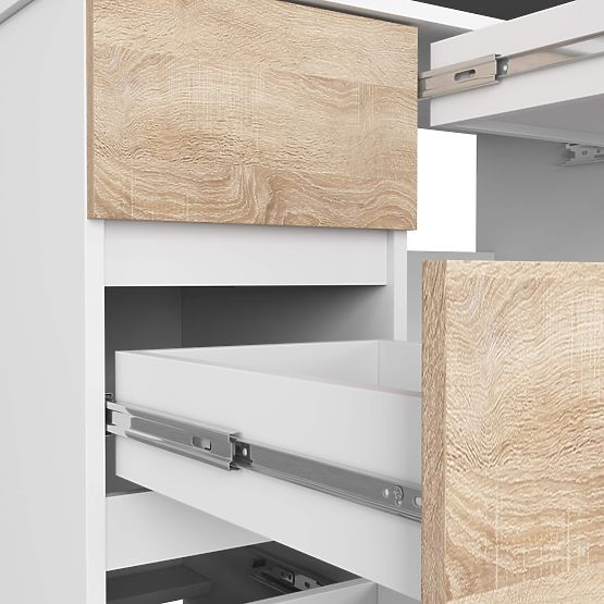 PISAĆI STOL A-7 CLP PK BIJELI / SONOMA LIJEVOSTRANI