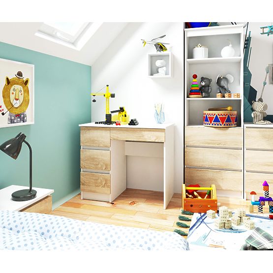 PISAĆI STOL A-7 CLP PK BIJELI / SONOMA LIJEVOSTRANI