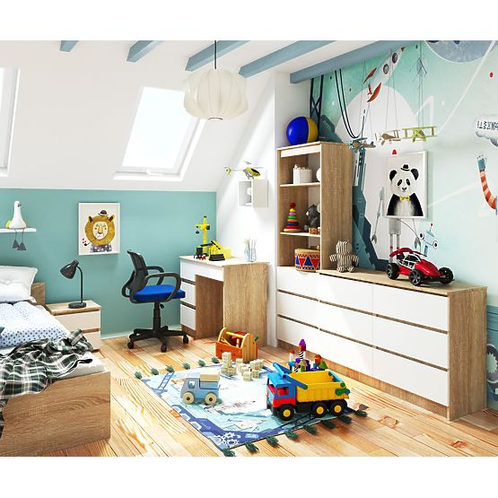 PISAĆI STOL A-7 CLP PK HRAST SONOMA / BIJELI LIJEVOSTRANI