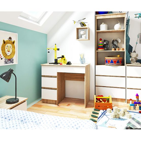 PISAĆI STOL A-7 CLP PK HRAST SONOMA / BIJELI LIJEVOSTRANI