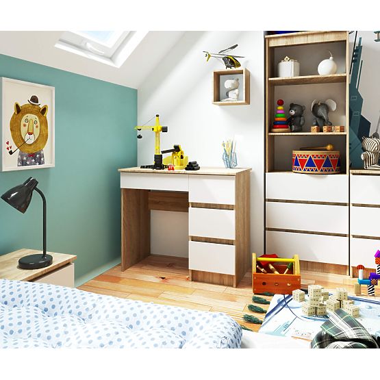 PISAĆI STOL A-7 CLP SONOMA / BIJELI PK DESNORUKI