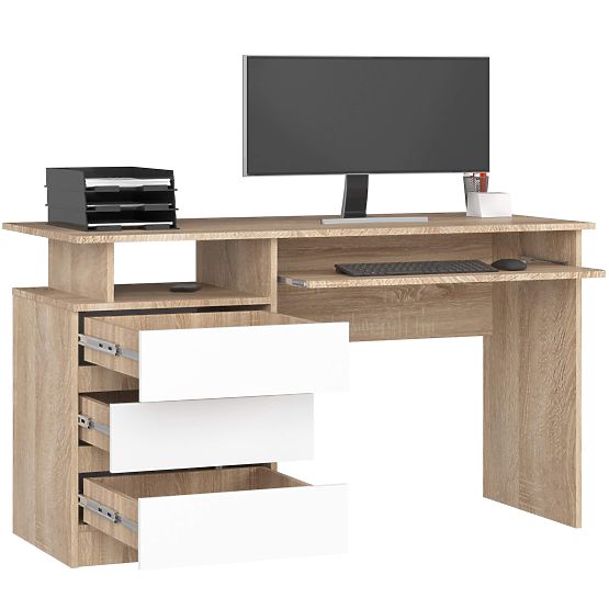 PISAĆI STOL CLP 135 cm PK SONOMA / BIJELI
