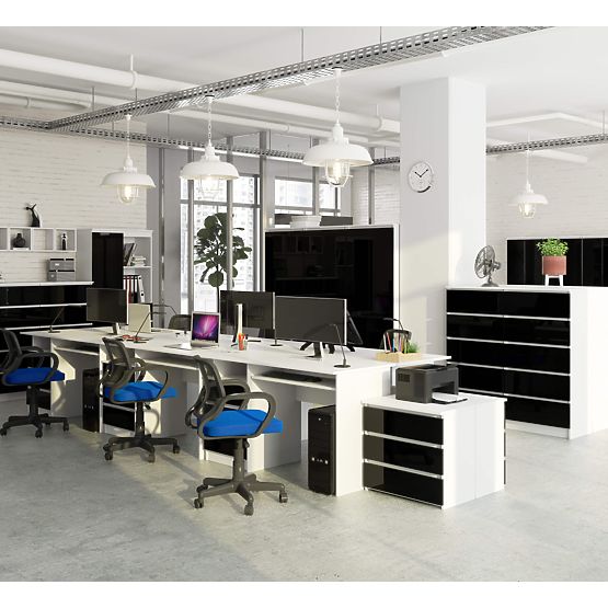 PISAĆI STOL CLP 135cm PK BIJELI / CRNI SJAJ