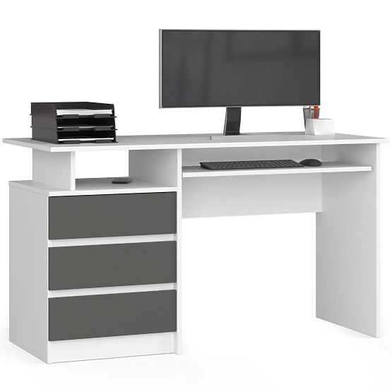 PISAĆI STOL CLP 135cm PK BIJELI / SIVI