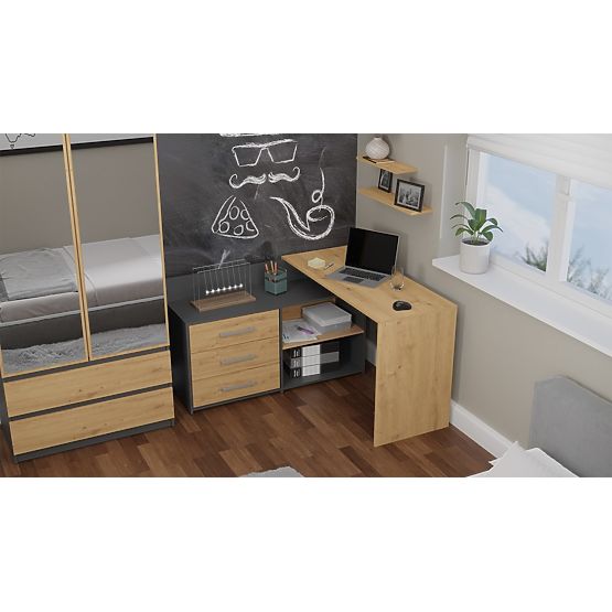 Pisaći stol DANY ANTRACIT HRAST ARTISAN