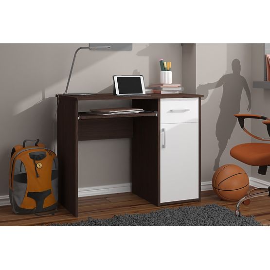 PISAĆI STOL PIN WENGE / BIJELA