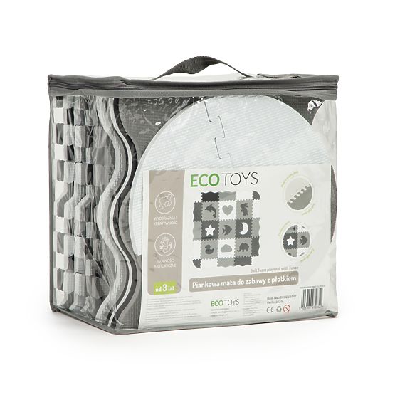 Pjenasta podloga s ogradom puzzle suhi bazen 25 kom ECOTOYS