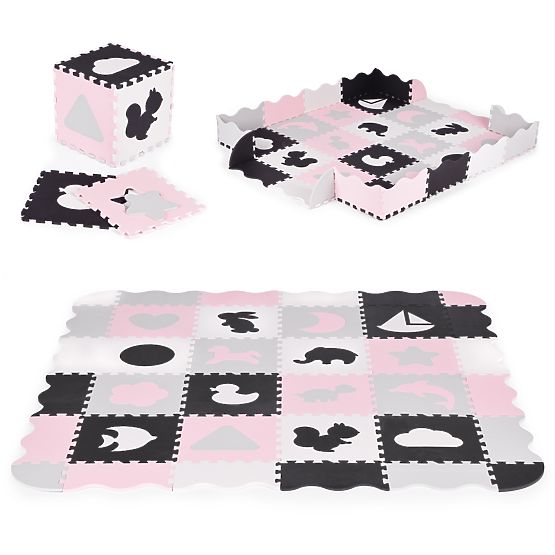 Pjenasta podloga s ogradom puzzle suhi bazen 36 elemenata ECOTOYS