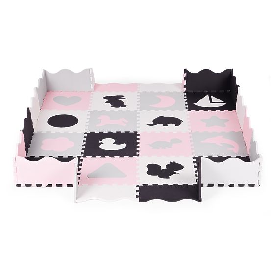 Pjenasta podloga s ogradom puzzle suhi bazen 36 elemenata ECOTOYS