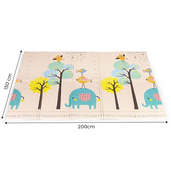 Pjenasta podloga za djecu 200x150 cm edukativna obostrana sklopiva mjerač rasta abeceda ECOTOYS