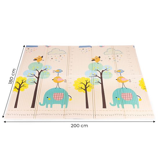 Pjenasta podloga za djecu 200x180 cm edukativna obostrana sklopiva mjerač rasta abeceda ECOTOYS