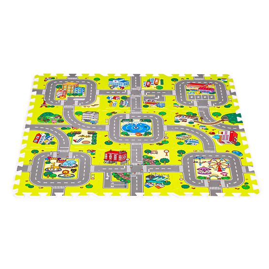 Pjenasta podloga za djecu grad 9 dijelova 90,5x90,5 cm IPLAY