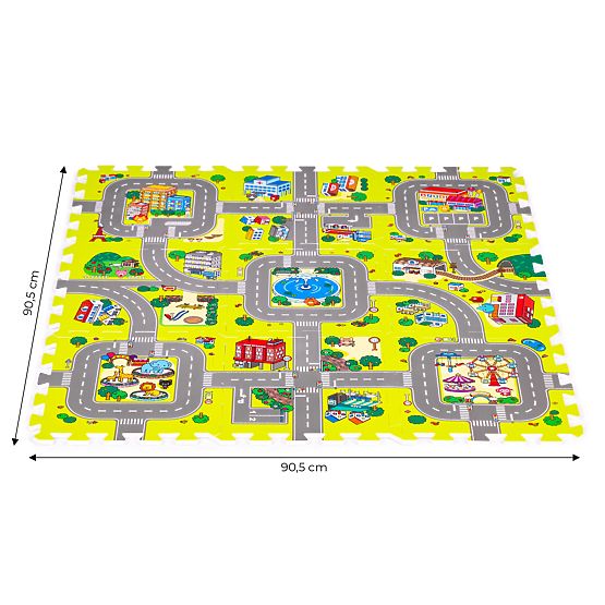 Pjenasta podloga za djecu grad 9 dijelova 90,5x90,5 cm IPLAY