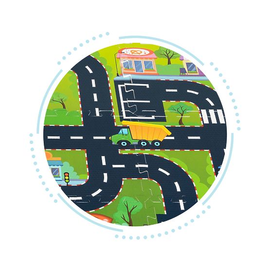 Pjenasta podloga za djecu puzzle grad ulice ceste IPLAY