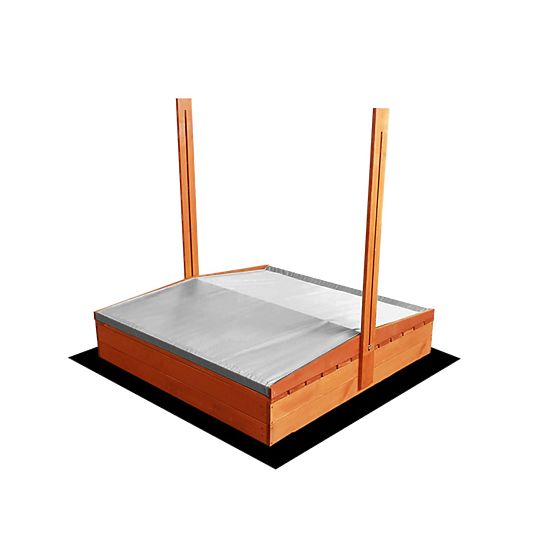 Zatvoreno pješčano igralište s klupama i krovom 120 x 120 - sivo