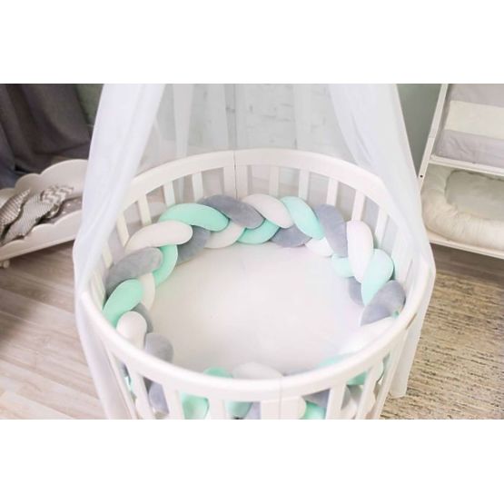 Pletena zaštitna ograda 240 cm - mint sa sivom