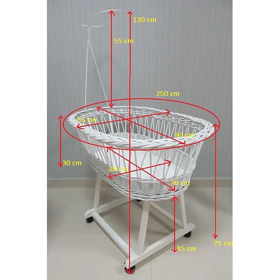 Pleteni krevetić za bebe Teddy – prirodna boja s bež opremom