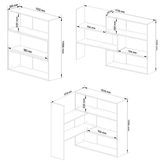 Podesivi mini regal TWIST - bijeli