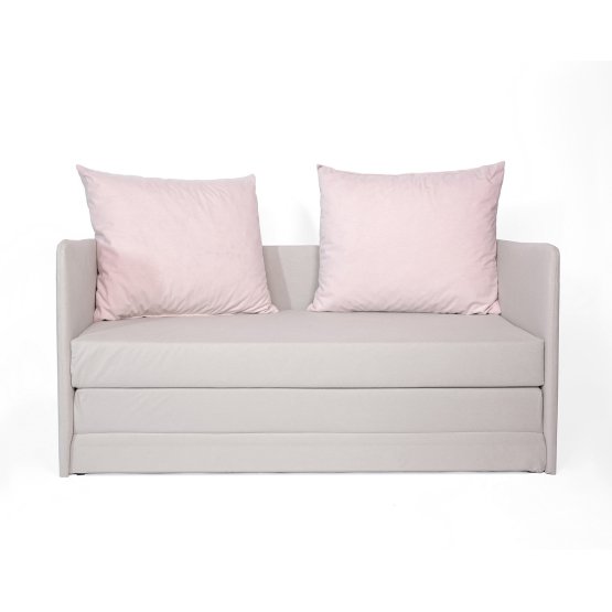 Kauč na razvlačenje Jack - svijetlo siva / purpurno ružičasta
