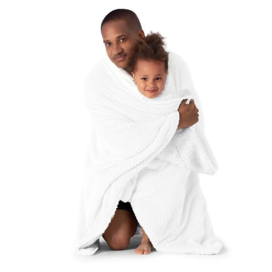 Pokrivač SHLEEPY bijeli s žakardnim reljefom klasični stil 220x240