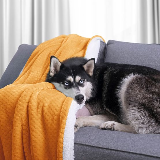 Pokrivač SHLEEPY narančasti žakardni klasični stil 130x180