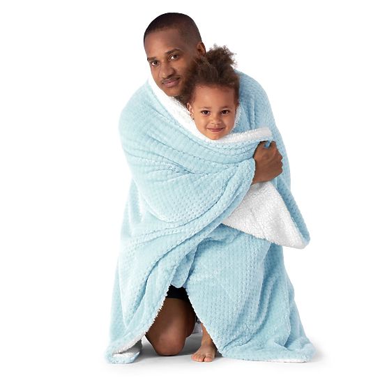 Pokrivač SHLEEPY plavi s žakard uzorkom klasični stil 130x180