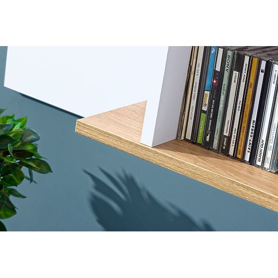 Polica L8 - bijela / hrastova nash