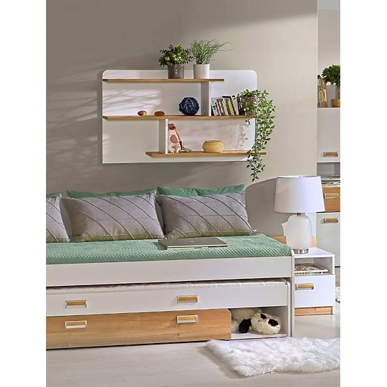 Polica L8 - bijela / hrastova nash