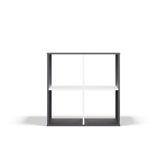 Polica Malax 2x2 ANTRACIT BIJELA