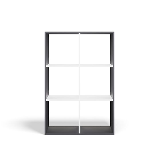 Polica Malax 2X3 ANTRACIT BIJELA