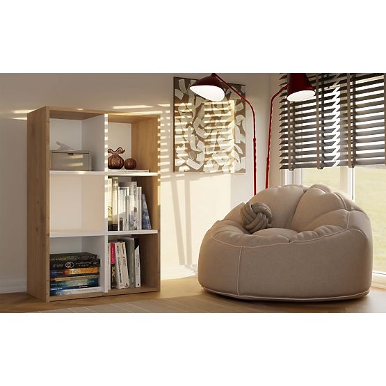 Polica Malax MINI 2X3 HRAST ARTISAN BIJELA