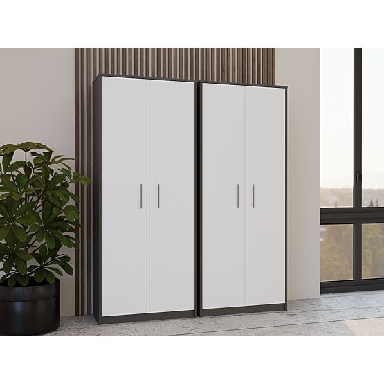 Polica Oliv 2D ANTRACIT BIJELA