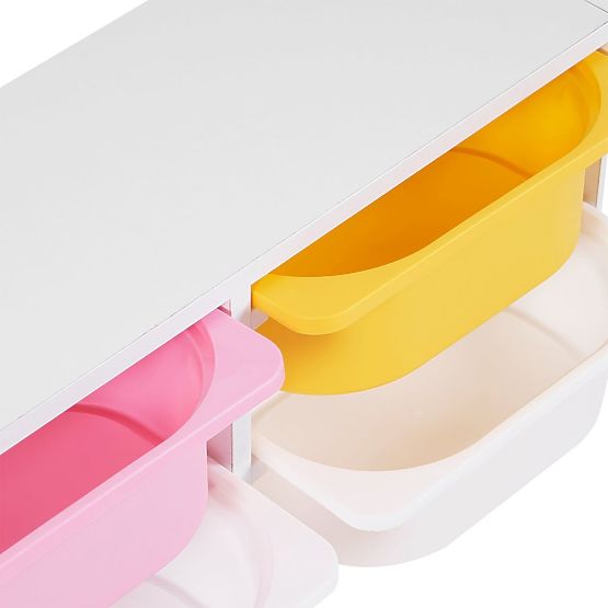 Regal s kutijama za pohranu Explorer - plava / ružičasta / žuta