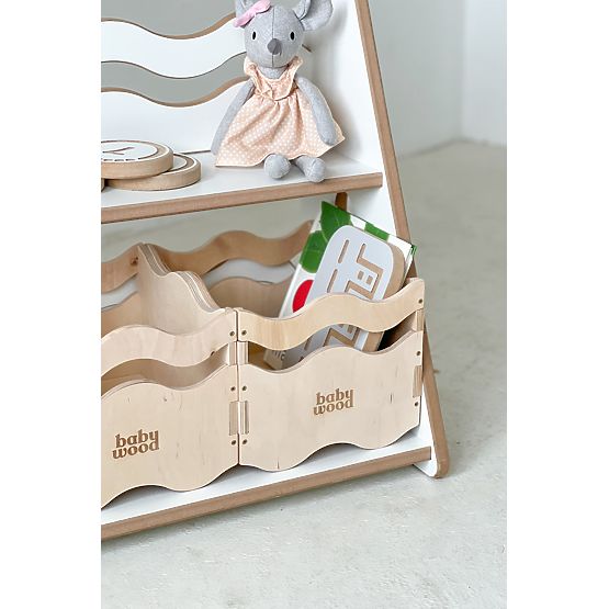 Polica za knjige i igračke WAVE M - bijela