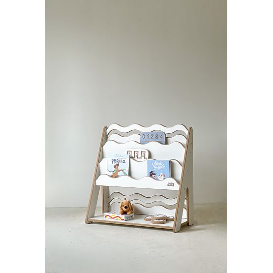 Polica za knjige i igračke WAVE M - bijela