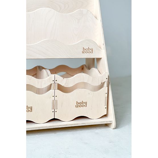 Polica za knjige i igračke WAVE M - prirodna